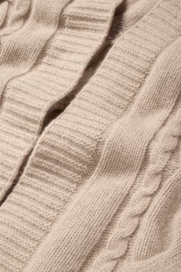 Dona - Jaqueta de punt de caixmir - trenat - beix