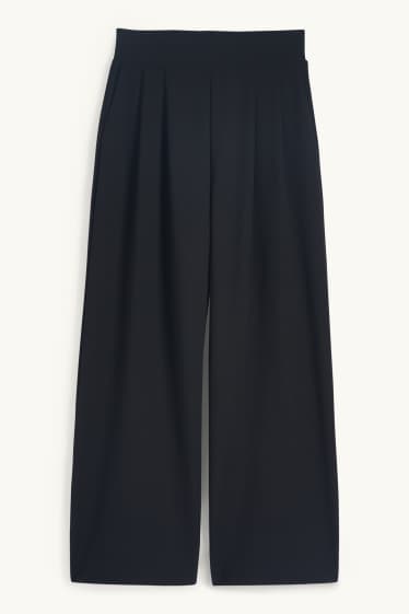 Femmes - Pantalon en jersey - mid waist - palazzo - noir