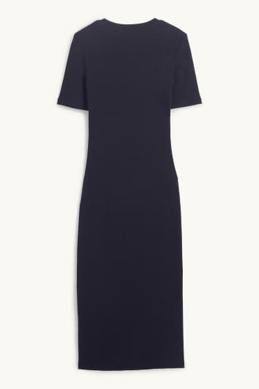 Children Girls - T-shirt dress - ribbed - black