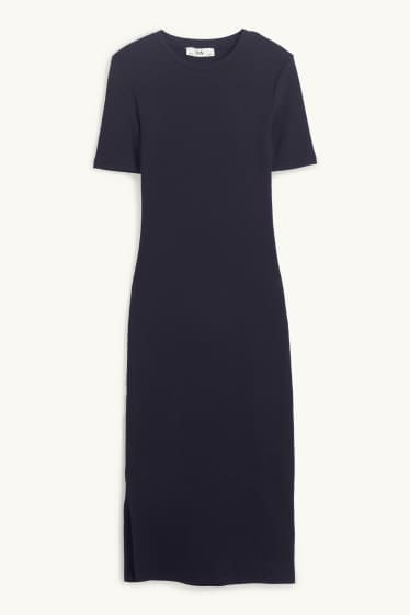 Children Girls - T-shirt dress - ribbed - black