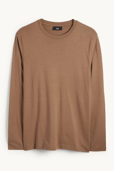 Heren - Longsleeve - bruin