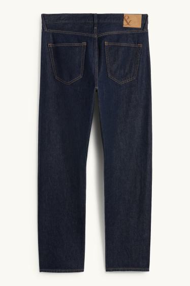 Men - Regular jeans with button fly - denim-dark blue