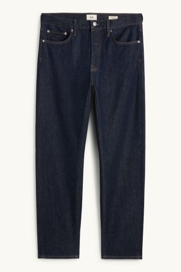 Men - Regular jeans with button fly - denim-dark blue