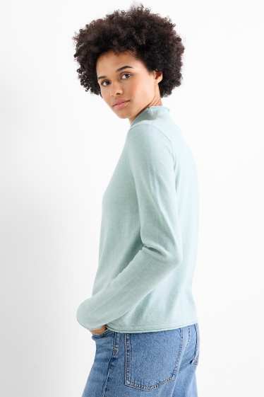Femmes - Pull à col roulé - vert menthe