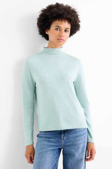 Femmes - Pull à col roulé - vert menthe