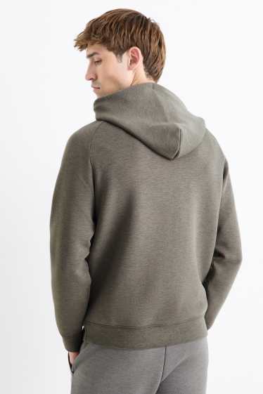Herren - Funktions-Hoodie - dunkelgrün-melange