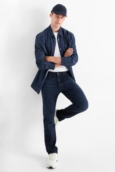 Pánské - Straight jeans - Flex - jog denim - LYCRA® - džíny - tmavomodré