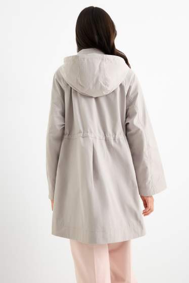 Damen - Parka mit Kapuze - hellgrau