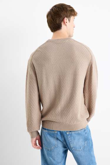 Heren - Trui - met structuur - beige