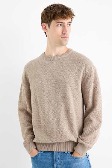 Heren - Trui - met structuur - beige