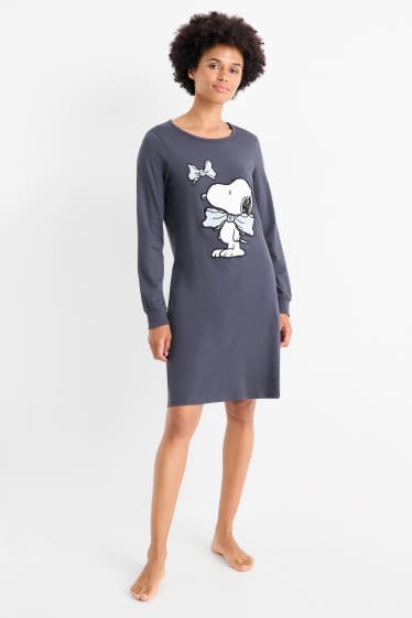 Donna - Camicia da notte - Peanuts - blu scuro