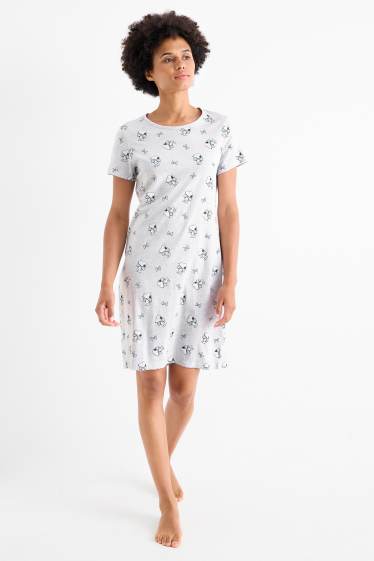 Damen - Nachthemd - Peanuts - hellgrau-melange