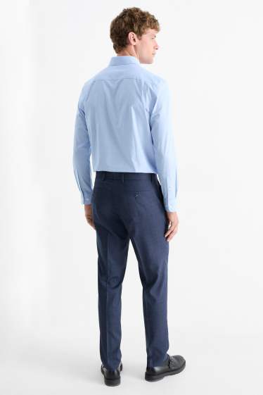 Hommes - Pantalon de costume - regular fit - Flex - à carreaux - bleu foncé
