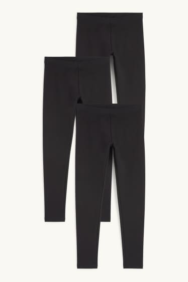 Enfants filles - Lot de 3 - leggings chauds - noir