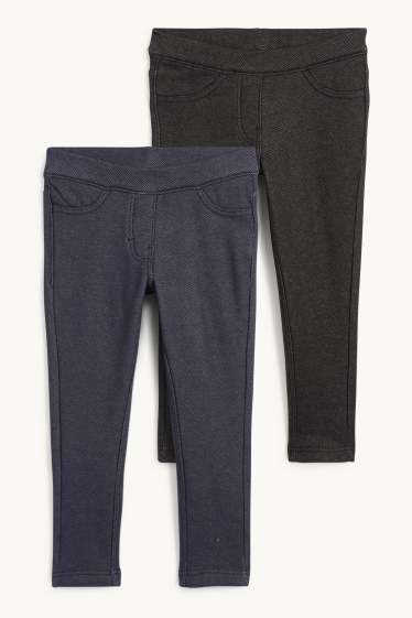 Kinder Mädchen - Multipack 2er - Thermoleggings - Jeans-Look - dunkelblau