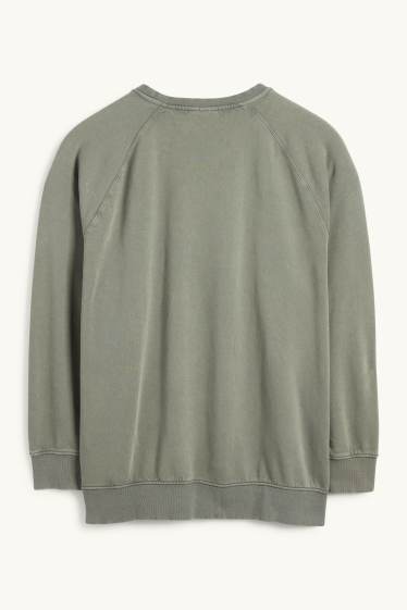 Bărbați - Bluză de molton - kaki