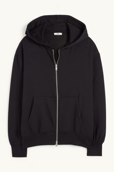 Damen - Sweatjacke mit Kapuze - schwarz