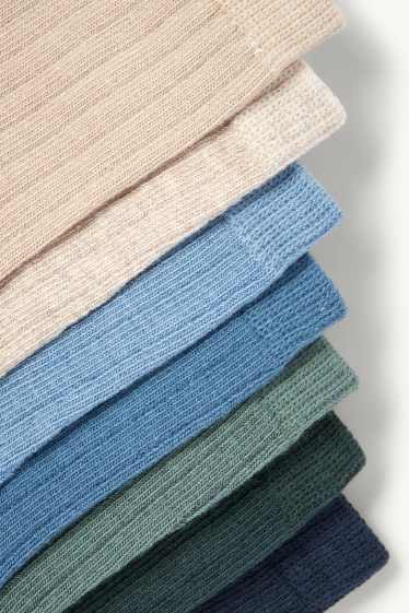 Children Boys - Multipack of 7 - socks - ribbed - beige