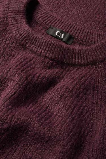 Femei - Rochie tricotată - reiată - mov