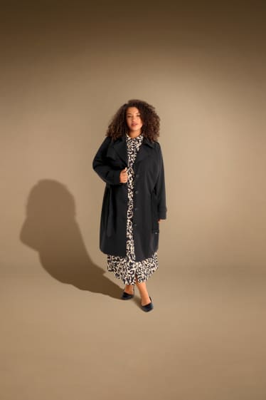 Mujer - Vestido camisero - estampado - beis
