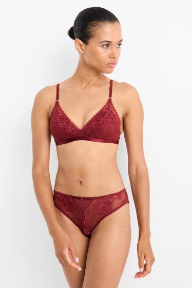 Femmes - Bralette - ampliforme - rouge foncé
