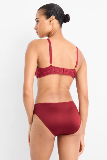 Donna - Reggiseno con ferretti - rosso scuro