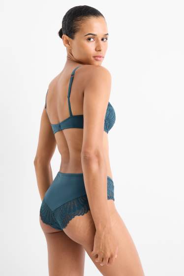 Femmes - Soutien-gorge avec armatures - push-up - vert foncé