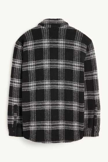 Hommes - Veste-chemise - relaxed fit - à carreaux - noir