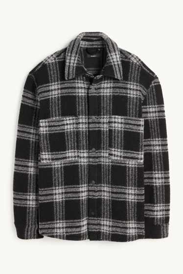 Hommes - Veste-chemise - relaxed fit - à carreaux - noir