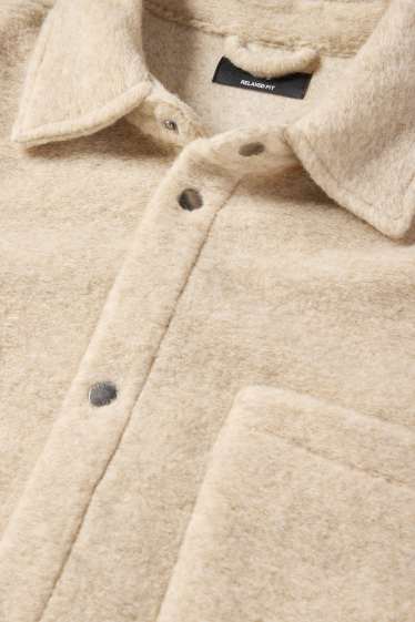 Hommes - Veste-chemise - relaxed fit - beige