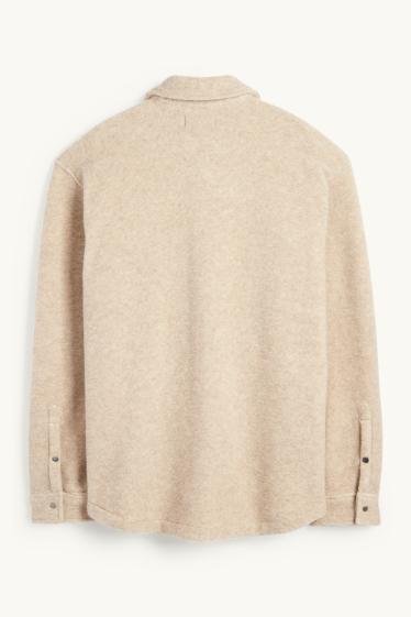Hommes - Veste-chemise - relaxed fit - beige