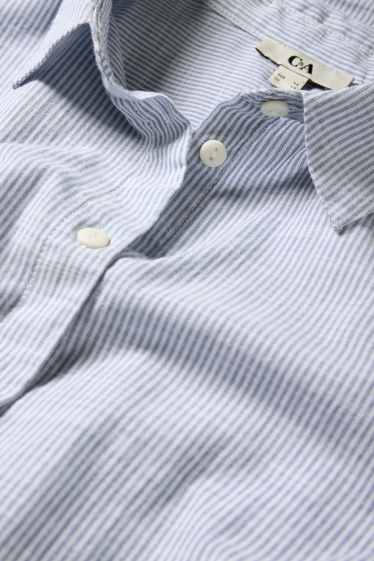 Dámské - Halenka - pruhovaná - bílá / světle modrá