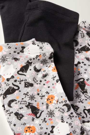 Enfants filles - Lot de 2 - Halloween - leggings chauds - noir