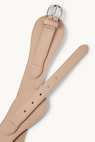 Femei - Curea - imitație de piele - bej deschis