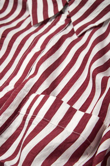 Femmes - Chemisier - à rayures - rouge / blanc crème