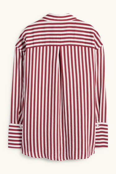 Femmes - Chemisier - à rayures - rouge / blanc crème