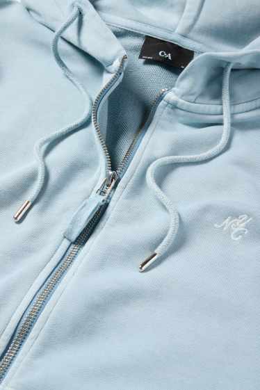 Herren - Sweatjacke mit Kapuze - hellblau