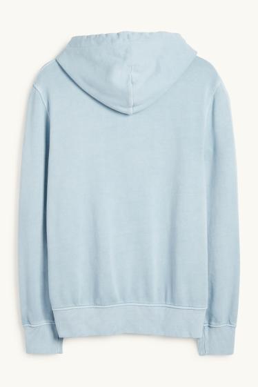 Herren - Sweatjacke mit Kapuze - hellblau