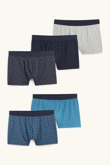 Heren - Set van 5 - trunks - donkerblauw