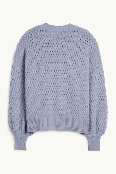Dona - Jersei de caixmir - trenat - blau