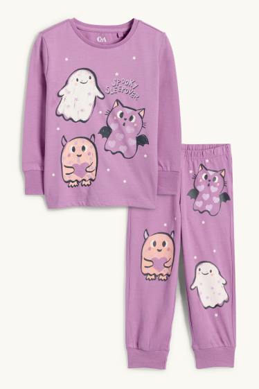 Copii - Fete - Fantomă - pijama - 2 piese - violet deschis