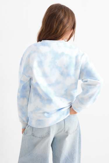 Kinder Mädchen - Lilo & Stitch - Sweatshirt - gemustert - weiss / hellblau