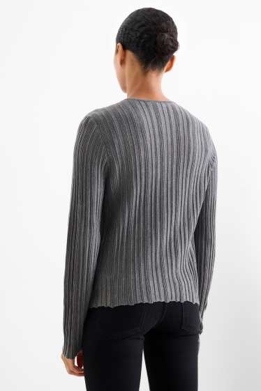 Dona - Jaqueta de punt - acanalada - gris