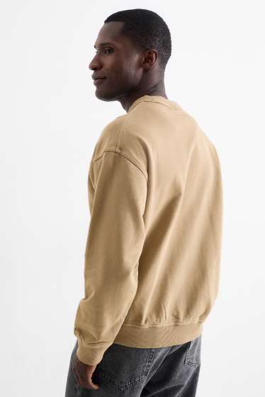 Bărbați - Bluză de molton - maro deschis