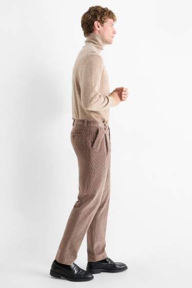 Bărbați - Pantaloni modulari din catifea - regular fit - stretch - maro