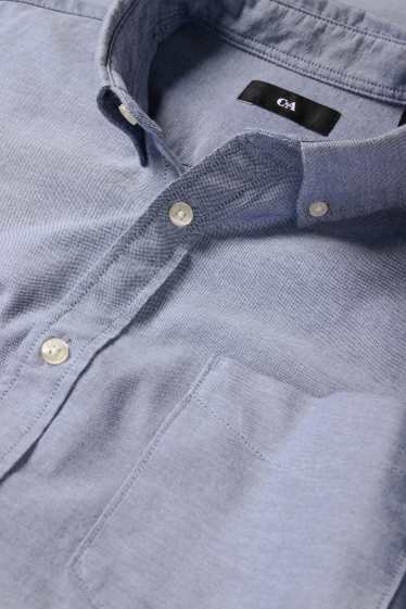 Bărbați - Cămașă - regular fit - guler cu nasturi - albastru