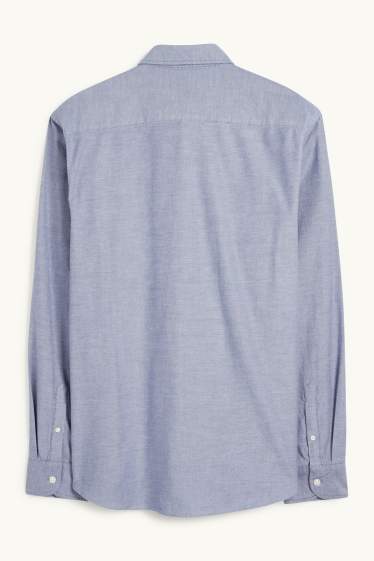 Bărbați - Cămașă - regular fit - guler cu nasturi - albastru