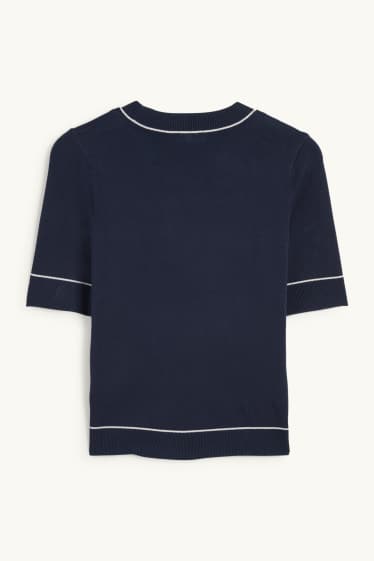 Dona - Jersei de punt - màniga curta - blau fosc