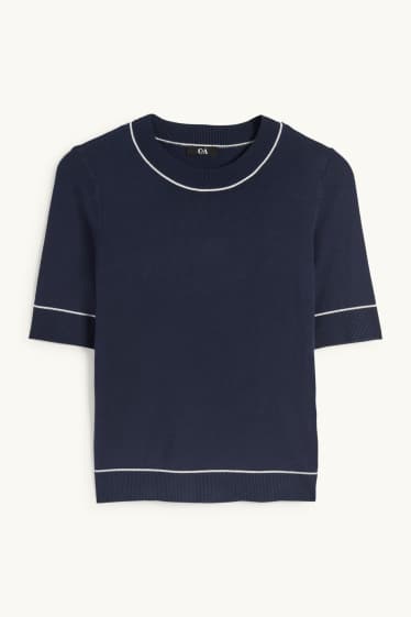 Dona - Jersei de punt - màniga curta - blau fosc