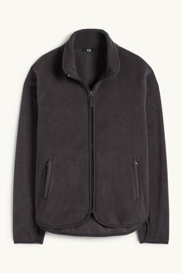 Dona - Dessuadora oberta polar  - gris fosc